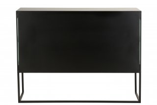 Armoire 4 portes en verre DOZA en métal noir et verre.